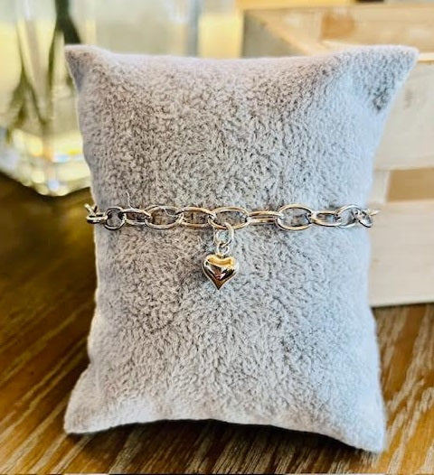 Bracelet, Charm Bracelet .925 Sterling Silver (includes Heart charm)
