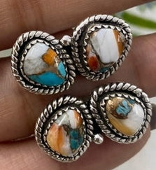 Rings, Natural Stone .925 SS  Butterfly Ring (spiny)