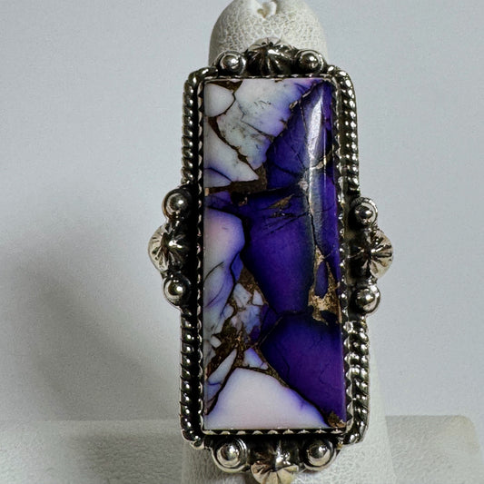 Ring, Rectangle in Violet Dahlia .925 Sterling Silver