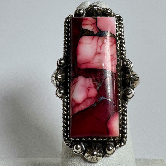 Ring, Rectangle in Rose Dahlia .925 Sterling Silver