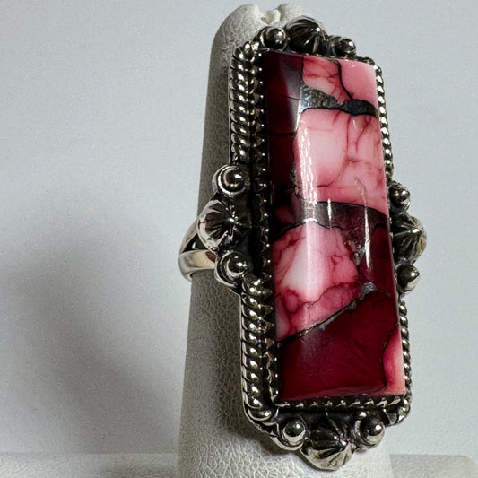 Ring, Rectangle in Rose Dahlia .925 Sterling Silver