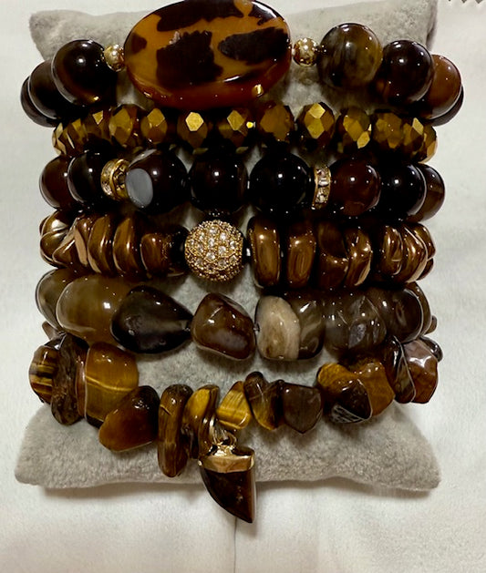 Bracelet, Leopard Stack Bracelet Set