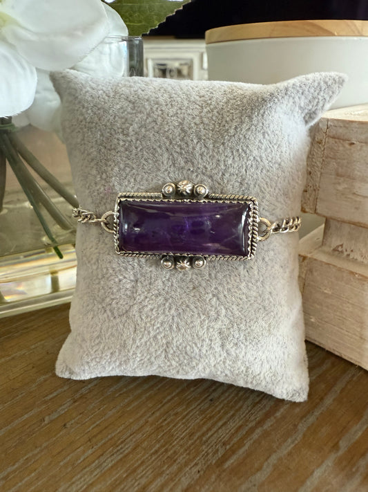 Bracelet, Rectangle in Amethyst .925 Sterling Silver