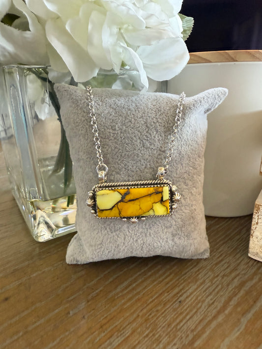 Necklace, Rectangle in Honey Dahlia .925 Sterling Silver