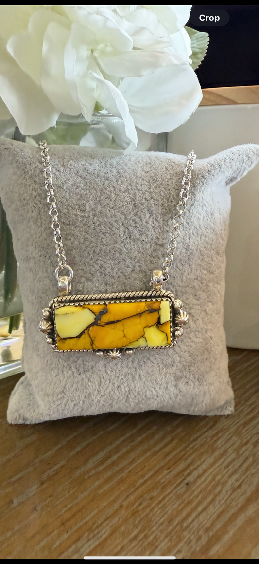 Necklace, Rectangle in Honey Dahlia .925 Sterling Silver