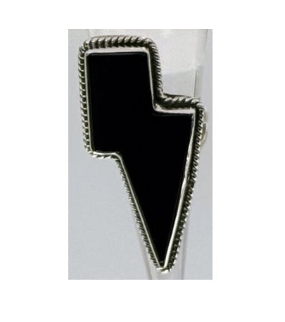 Ring, Lightening Bolt in Black Onyx & .925 Sterling Silver