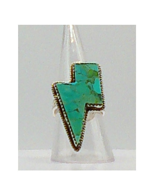 Ring, Lightening Bolt in Turquoise & .925 Sterling Silver