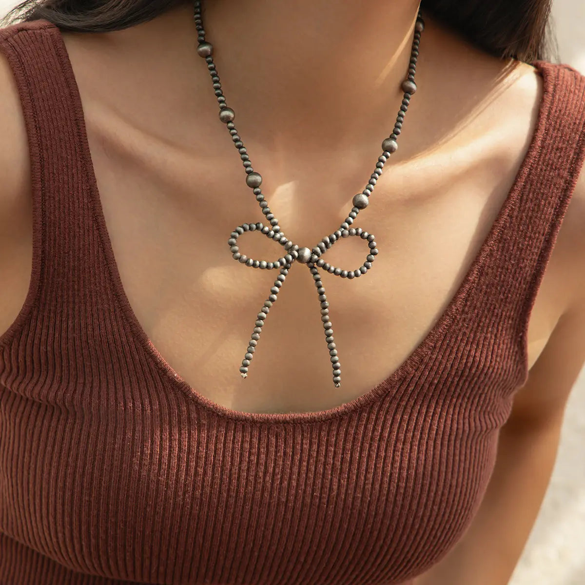 Necklace, Navajo Bead Bow Necklace Fashion Wear