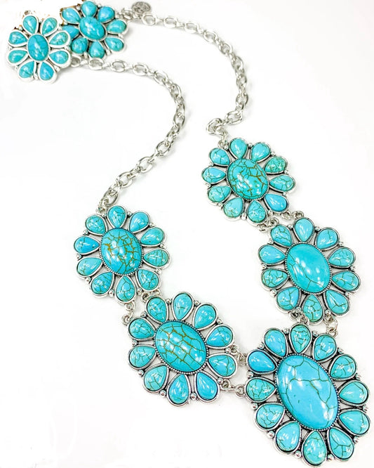 Stone flower necklace set from Pink Panache