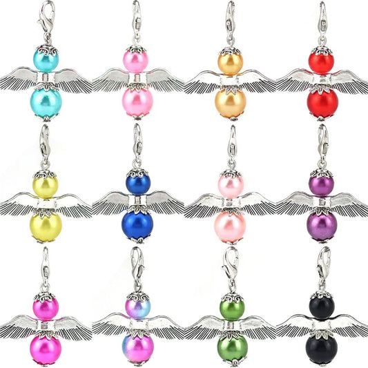 Charms, Angel Two Pearl Beads Large