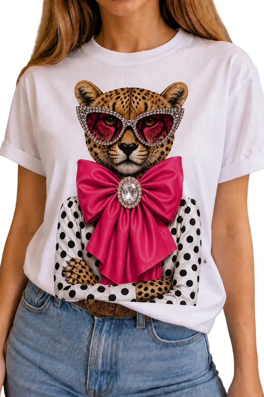 Jeweled Polka Dot Leopard on Crew DS