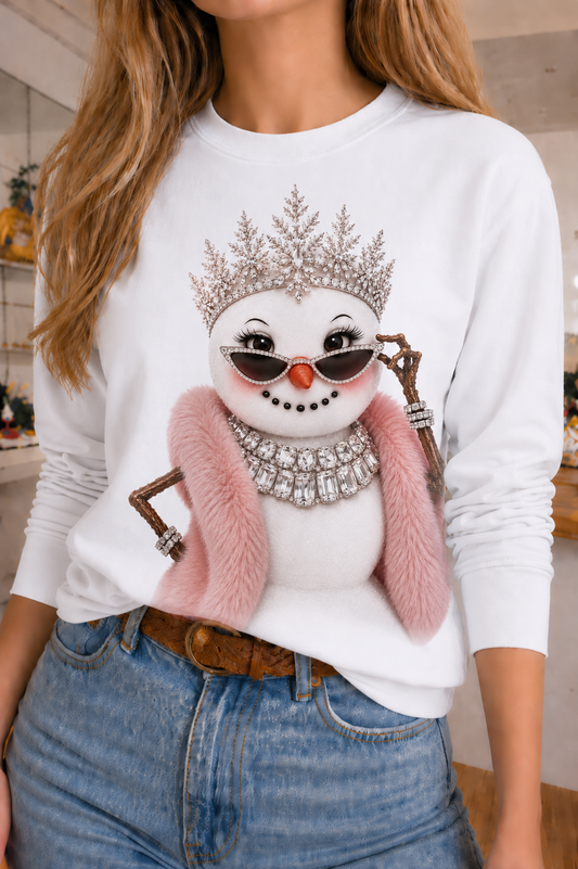 Snow Princess on White Long Sleeve DS