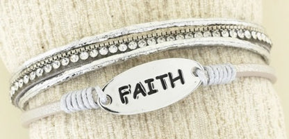 Bracelet, FAITH Charm Wrap Bracelet