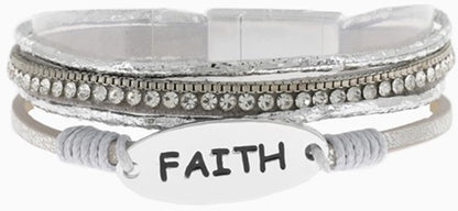 Bracelet, FAITH Charm Wrap Bracelet