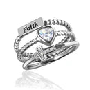 Ring, Heart & Faith Stack in .925 SS