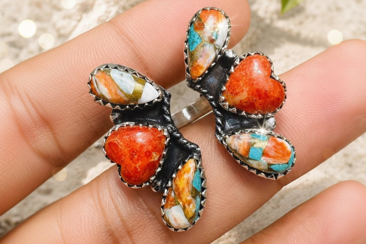 Special-order:  Orange Mojave and Spiney Oyster Turquoise