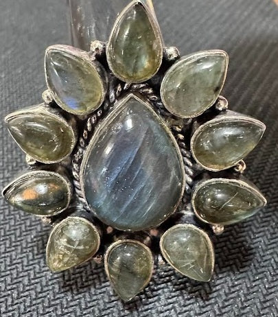 pre-orden: anillo de racimo de cuarzo transparente