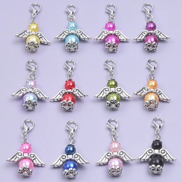 Charms, Angel Two Pearl Beads Small