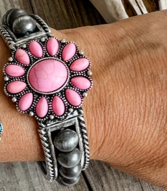 Bracelet, Concho - PINK (Stretch)