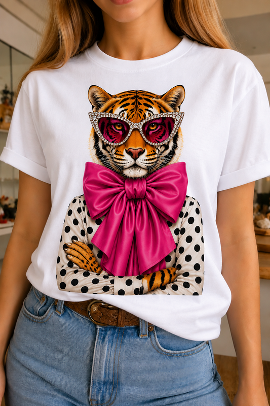 Polka Dot Tiger White Crew DS